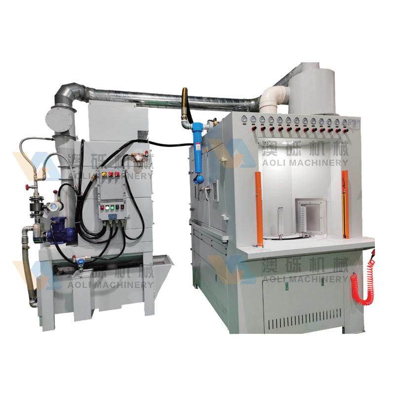AOLI Turntable type automatic sand blasting machine 1418-12 Conveying hardware abrasive parts automatic sandblasting
